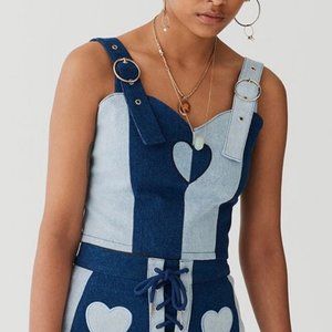 Lazy Oaf Denim Bustier Top
